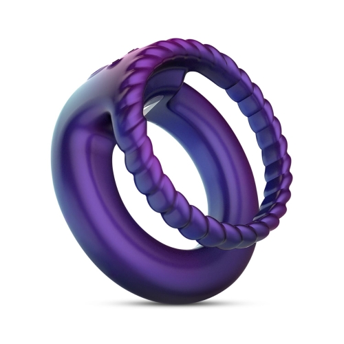 Эрекционное виброкольцо на член фиолетовое Hueman Jupiter Vibrating Cock and Ball Ring - 1