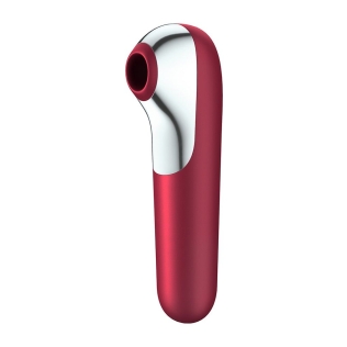 Смарт вибратор и вакуумный стимулятор для клитора 2 в 1 Satisfyer Dual Love бордовый