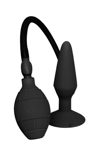Надувной анальный плаг с присоской чёрный MENZSTUFF SMALL INFLATABLE PLUG - 1