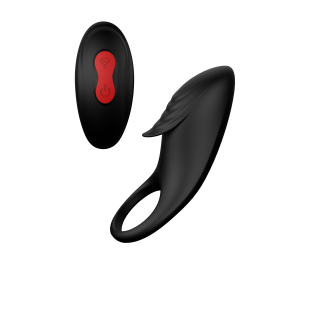 Эрекционное виброкольцо на пенис с пультом ДУ черного цвета Dream Toys RINGS OF LOVE