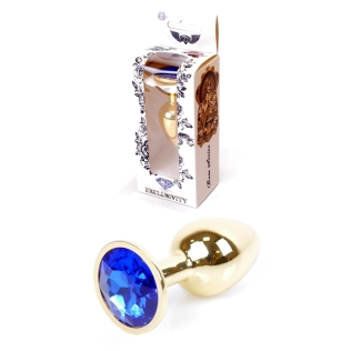 Анальна пробка із кристалом синього кольору BOSS of TOYS Jewellery plug