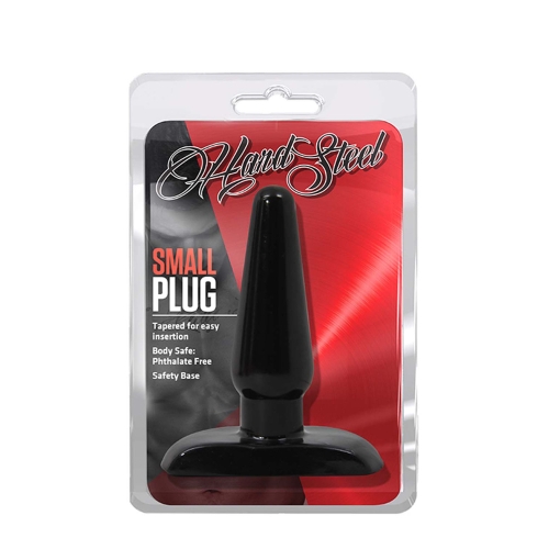 Анальная пробка небольшая черная Blush HARD STEEL размер S - 2