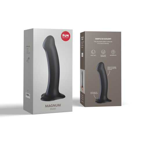Силиконовый фалоимитатор Magnum Fun Factory черный - 6
