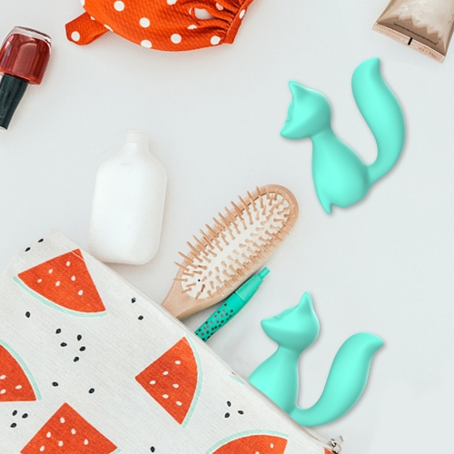 Міні-вібратор кліторальний у формі лисиці бірюзовий Every Night Toys Doris 10 режимів вібрації - 5