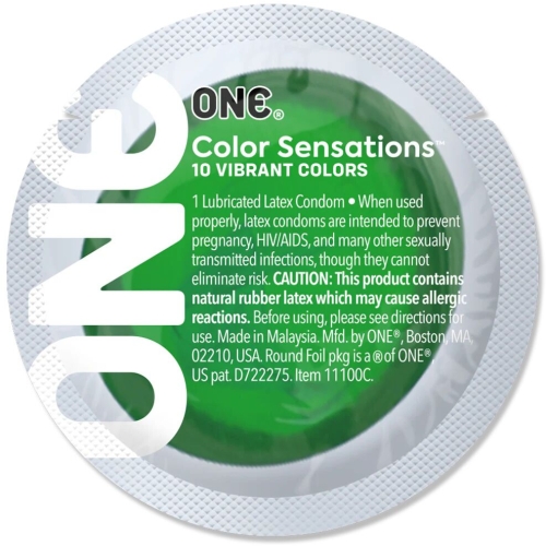 Презерватив із натурального латексу зеленого кольору ONE Color Sensations with nature 1 штука - 2