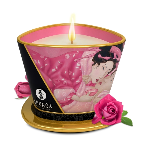 Масажна свічка з ароматом Пелюстки троянд SHUNGA Rose Petals 170 мл - 1