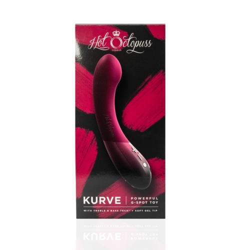 Вибратор для точки G бордовый Hot Octopuss KURVE 2 мотора мягкий кончик - 10