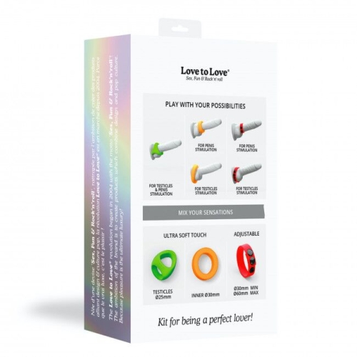 Набор ярких эрекционных колец Love To Love NEON RING KIT - 13