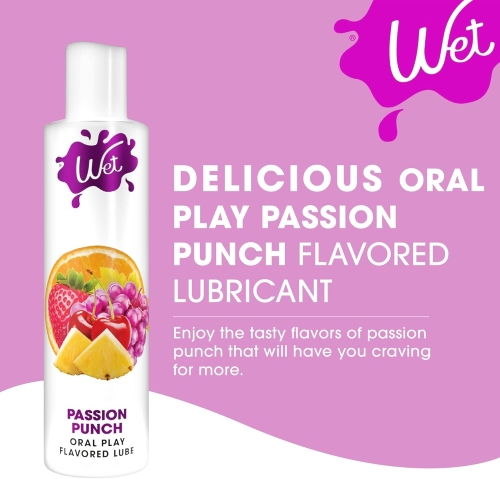 Оральный лубрикант на водной основе со вкусом маракуйи Wet Flavored Gel 89 мл - 4