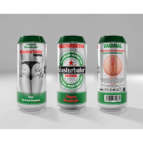 Мастурбатор в виде банки пива Вагина телесного цвета Alive Heineken Vagina II - 8