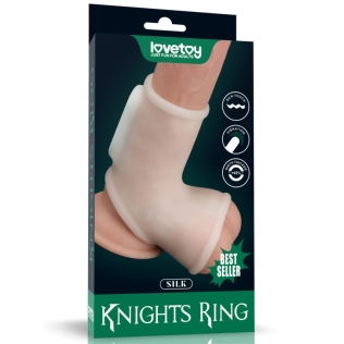 Вибронасадка на пенис белого цвета Lovetoy Vibrating Knights Ring длина 122 мм 