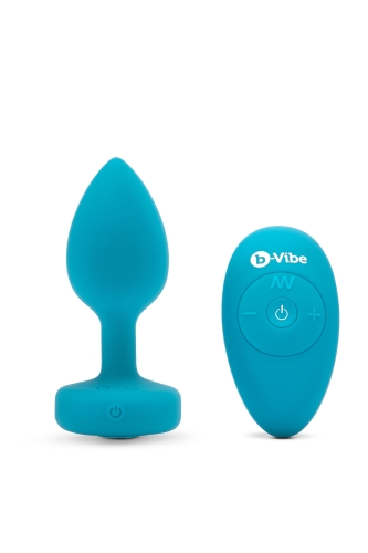 Анальна пробка з вібрацією та каменем B-Vibe для інтимних ігор синя - 3