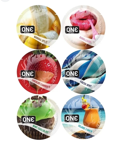 Презерватив оральный со вкусом освежающей мяты One Flavor Waves 1 штука - 2
