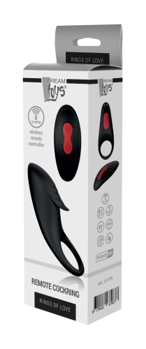 Эрекционное виброкольцо на пенис с пультом ДУ черного цвета Dream Toys RINGS OF LOVE - 6