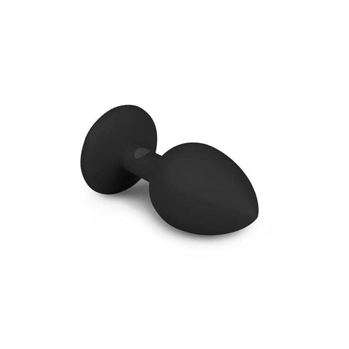 Анальная пробка силиконовая черная с серебристым кристаллом EasyToys длина 75 мм - 3