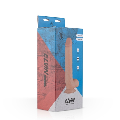 Фаллоимитатор реалистичный на присоске бежевого цвета EasyToys Elvin длина 274 мм - 2