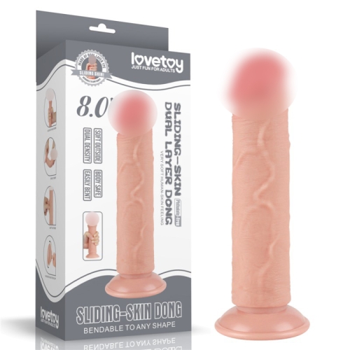 Вагинальный реалистичный фаллоимитатор на присоске Sliding Skin Dual Layer Dong Flesh 8.0 телесный - 1