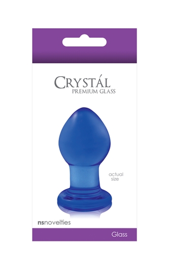 Анальний скляний затор блакитного кольору NS Novelties Crystal small - 2