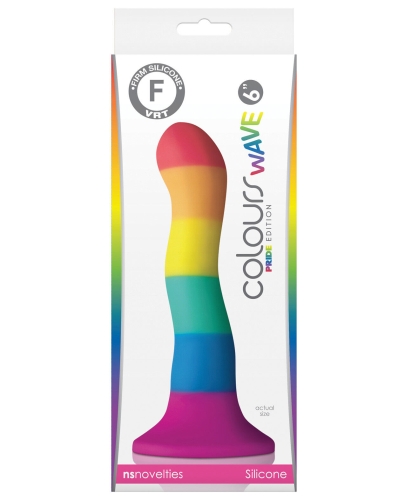 Фаллоимитатор волнистый на присоске разноцветного цвета NS Novelties Colours pride edition - 2
