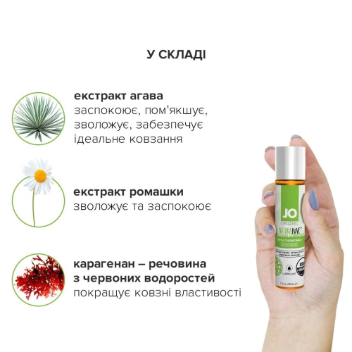 Лубрикант на водной основе System JO NATURALOVE - ORGANIC (30 мл) вагинальный и для игрушек Натуральный (Систем Джо) - 5
