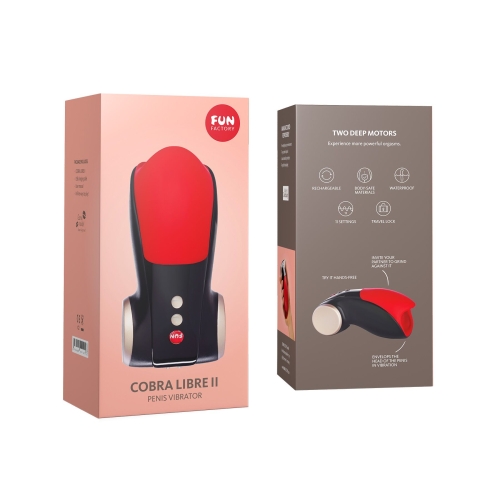 Автоматический мастурбатор для головки члена черного цвета с красным Fun Factory Cobra libre 2 - 6