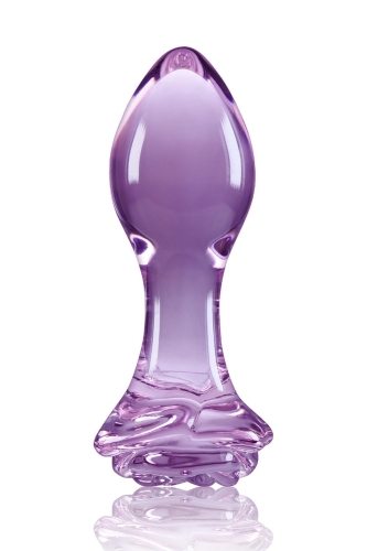 Анальний скляний затор фіолетового кольору NS Novelties Crystal rose - 1