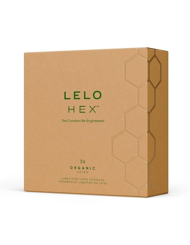 Презервативы тонкие и суперпрочные из органического латекса LELO HEX Condoms Organic 36 штук - 2