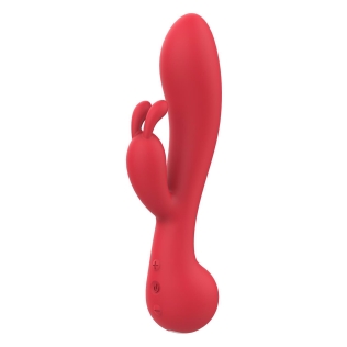 Вибратор вагинальный и с отростком для клитора красного цвета Dream Toys Amour Camille