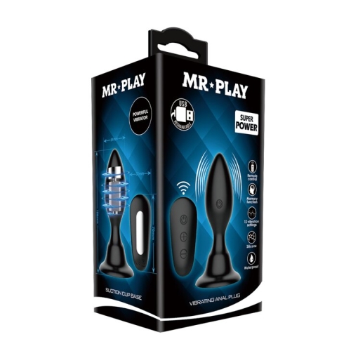 Анальний стимулятор з вібрацією чорний MR PLAY VIBRATING ANAL PLUG - 11