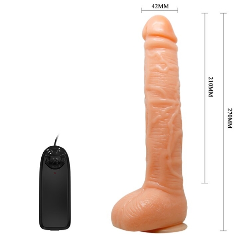 Реалістичний вібратор на присоску бежевий Lybaile Sextoy top penis - 7