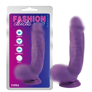 Фалоімітатор реалістичний на присосці фіолетового кольору Chisa Dual Density Cock