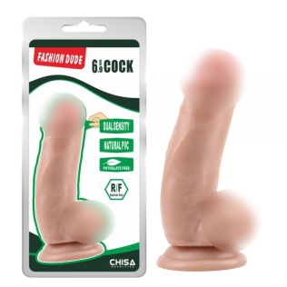 Фаллос реалистик 17/5 см на присоске с мошонкой Fashion Dude Inch Cock