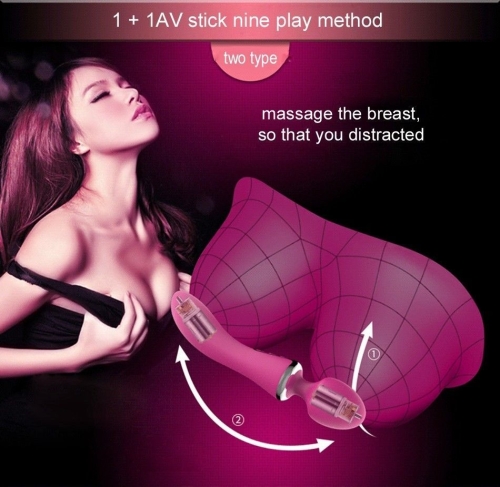 Вібромасажер двосторонній для інтимних місць Leten AV 1 + 1 Pink - 7