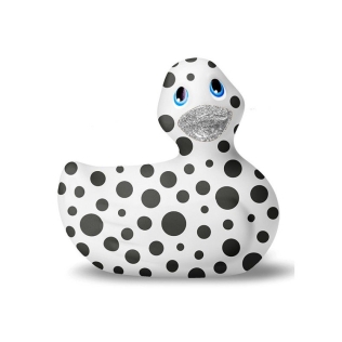 Качечка вібратор кліторальний біла в чорну точку Big Teaze Toys I Rub My Duckie