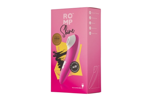 Вакуумный клиторальный стимулятор розового цвета Romp Shine - 8