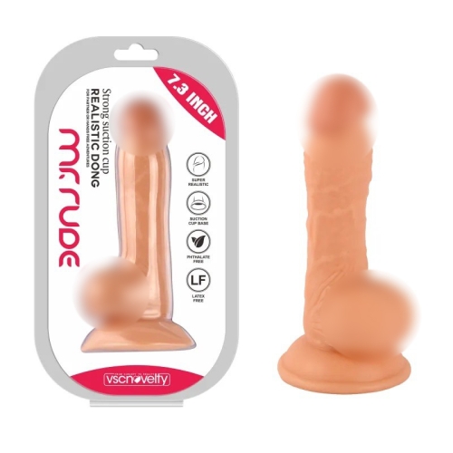 Реалистичный фаллоимитатор на присоске Realistic Dong Flesh Mr. Rude 7.3 бежевый - 1