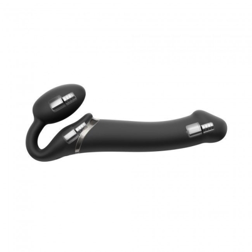 Безремневой страпон Strap-On-Me VIBRATING Black M черный - 2
