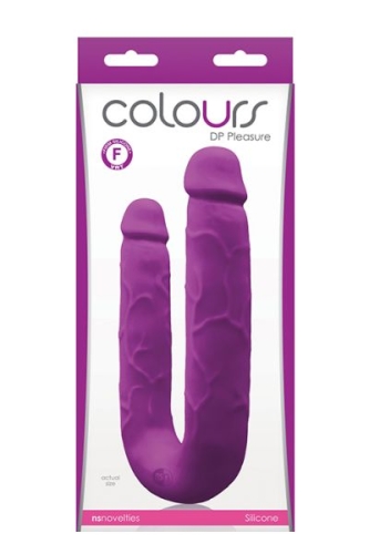 Двойной реалистик фаллоимитатор фиолетовый COLOURS DP PLEASURES - 2