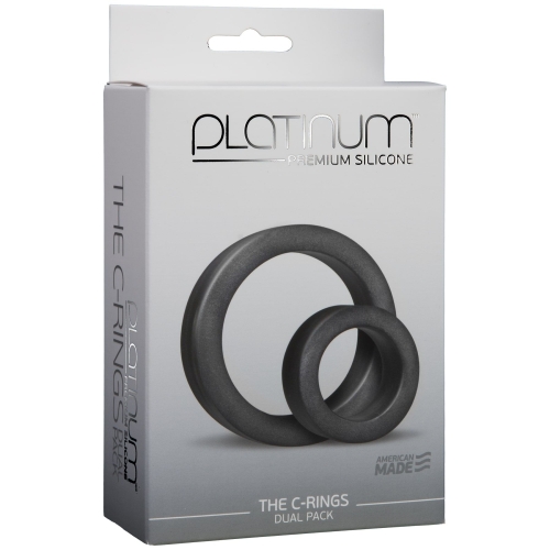 Набор эрекционных колец для пениса Doc Johnson Platinum Premium Silicone The C-Rings Charcoal - 2