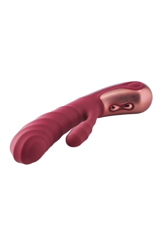 Вибратор с отростком для клитора красного цвета Dream Toys DINKY DUO VIBRATOR JIMMY K - 6