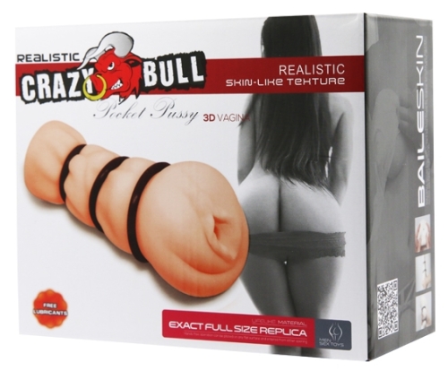 Мастурбатор вагина телесного цвета LYBAILE Crazy Bull Pocket Pussy 3D - 7