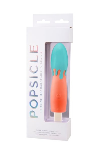 Вібратор морозиво оранжево Блакитний Ice Cream Popsicle Rechargeable Vibe - 2