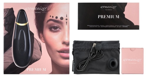 Вакуумный клиторальный стимулятор с автопилотом черный Womanizer Premium - 8