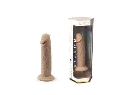 Фаллоимитатор реалистичный на присоске бежевый Silexd Premium Real Skin модель 2 6&amp;quot; - 7