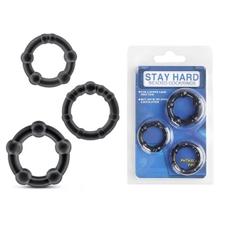 Набор колец на член для поддержания эрекции черные Stay hard