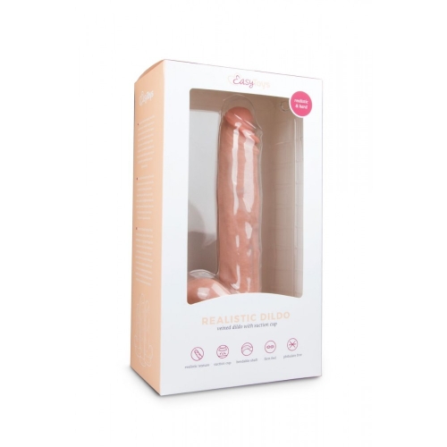 Фалоімітатор реалістичний на присоску бежевий з мошонкою EasyToys Realistic Dildo 26,5 см - 3