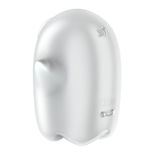 Вакуумный клиторальный стимулятор с вибрацией белого цвета Satisfyer Glowing Ghost - 4