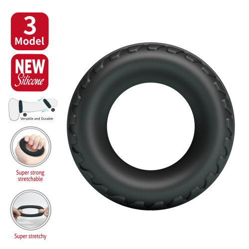 Ерекційне кільце на член чорне LYBAILE Crazy Bull №3 Dilson Super Soft - 2