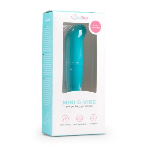 Міні вібратор для точки G бірюзового кольору Easytoys - 5