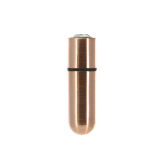 Вибропуля золотистого цвета с сумкой на цепочке для ключей PowerBullet First Class Bullet